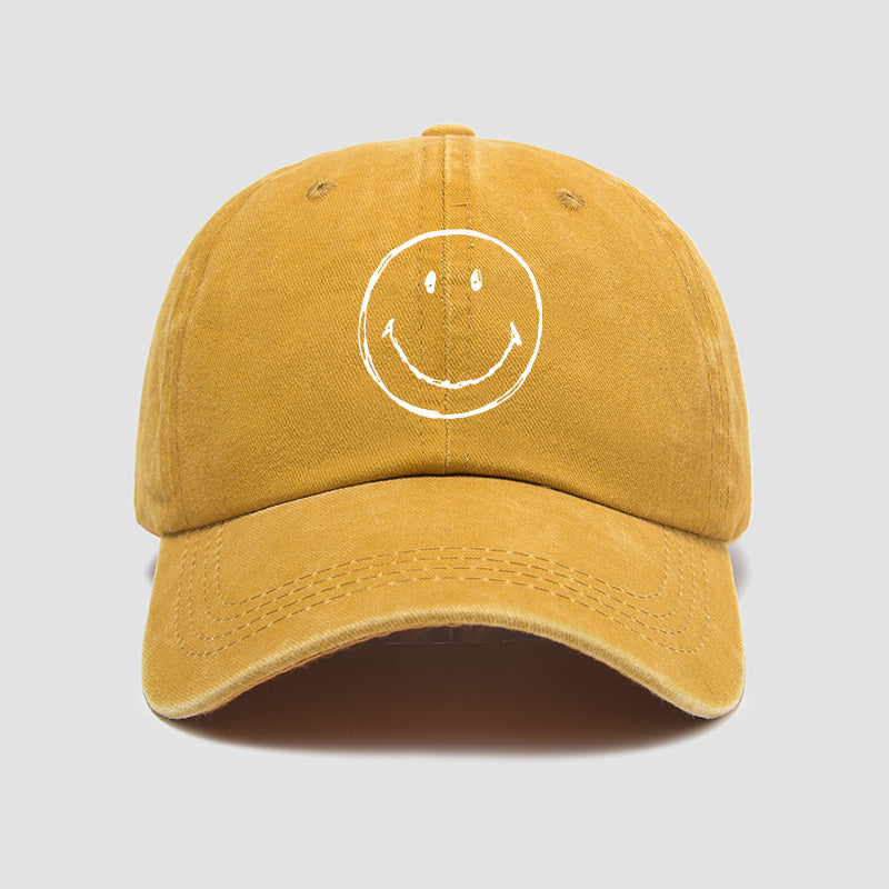 Custom Hats Baseball Caps with Smiley Face Logo