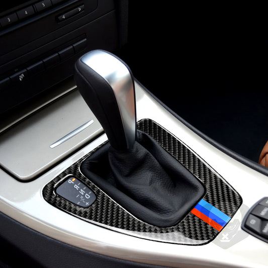 Pinalloy Carbon Fiber shift control panel car interior frame sticker Suitable for BMW E90/E92/E93 3 Series Left drive