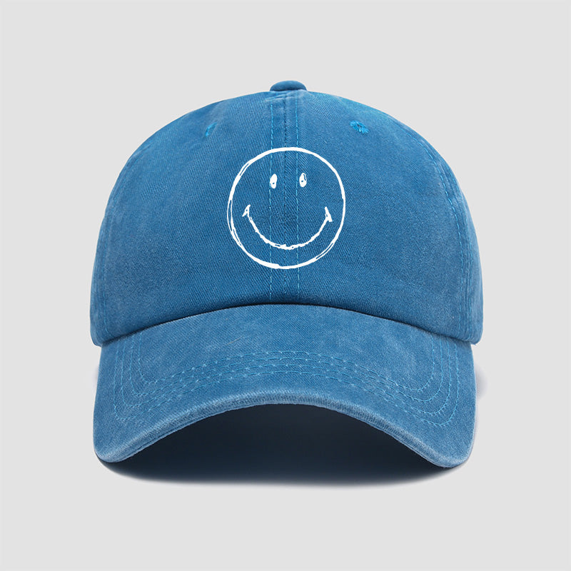 Custom Hats Baseball Caps with Smiley Face Logo