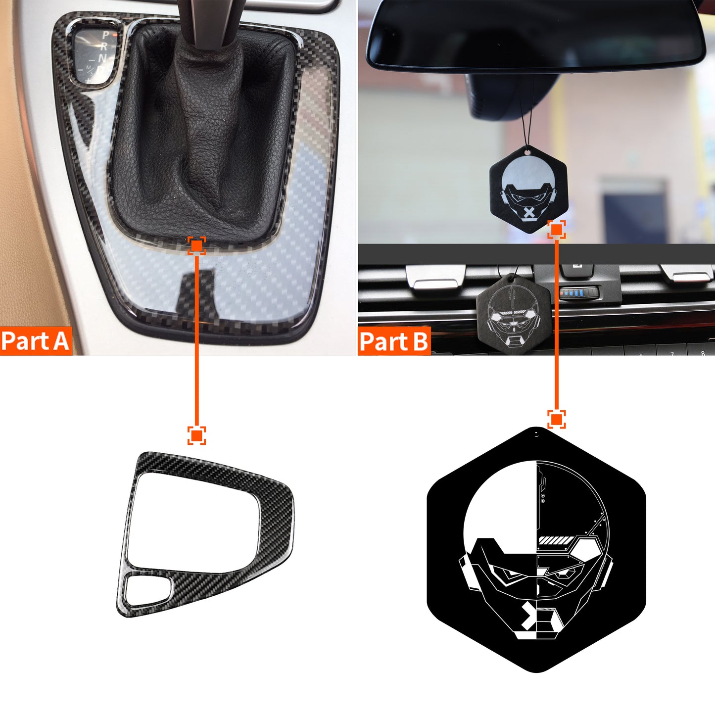 Pinalloy E90/E92E93 three series carbon fiber shift control panel car interior modification accessoriesSuitable for BMW