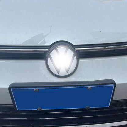 Protective Overlay Front and Back Badge White Emblem Sticker + Frame for MK7 Golf 7 models