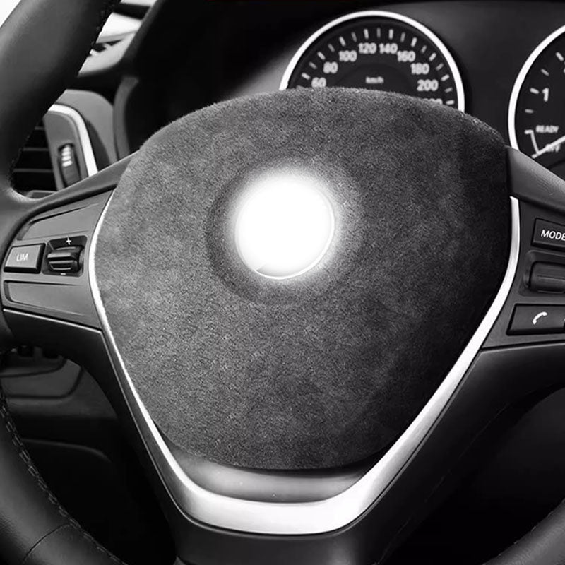 Synthetic Cashmere Steering Wheel Cover for Compatible Models (Black)