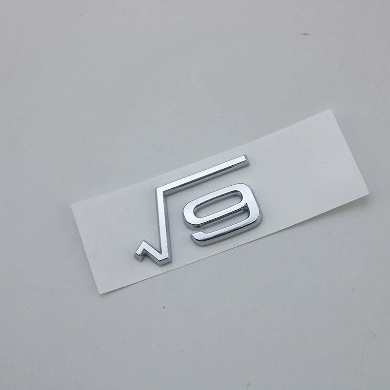 Square Root Modified Car Logo Number Sign - Creative Decorative Car Sticker