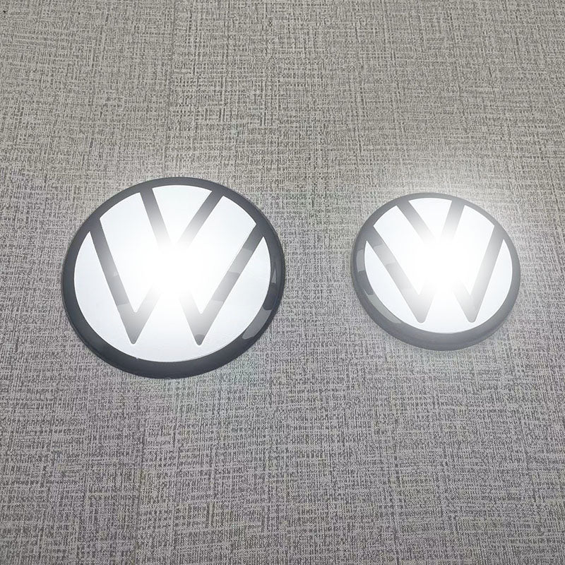 Protective Overlay Front and Back Badge White Emblem Sticker + Frame for MK7 Golf 7 models