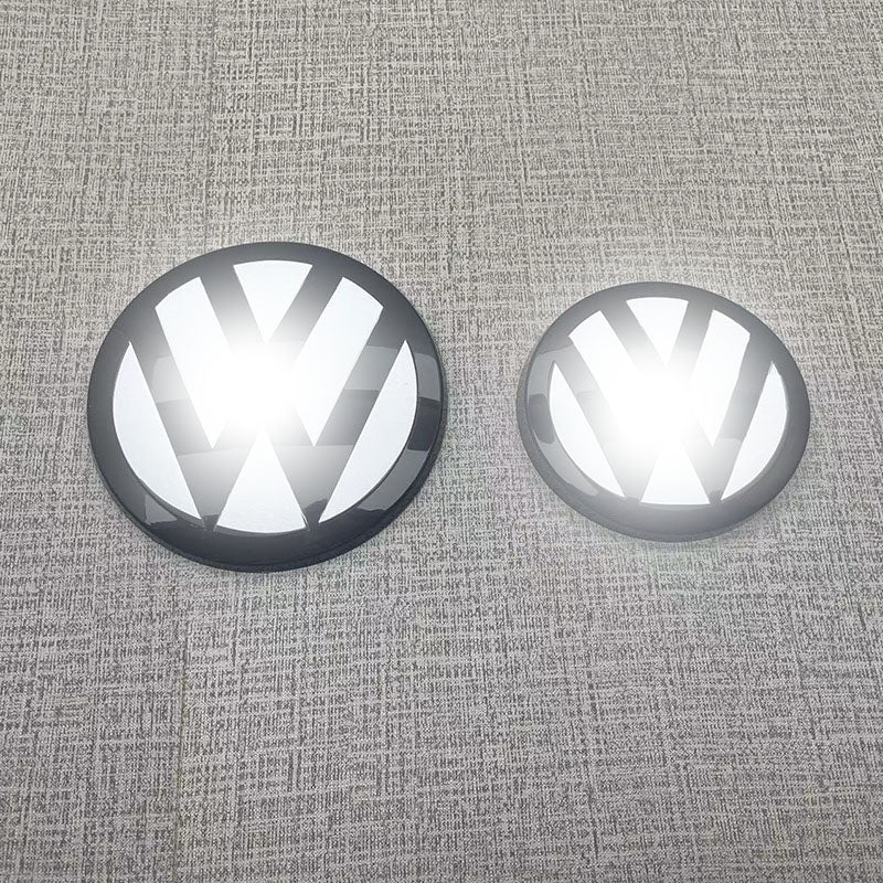 Protective Overlay Front and Back Badge White Emblem Sticker + Frame for MK7 Golf 7 models