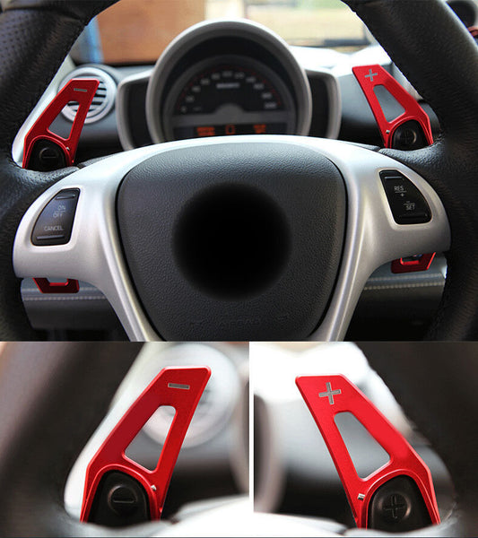 Matte Red Alloy Paddle Shifter Extensions for Compatible Smart Models