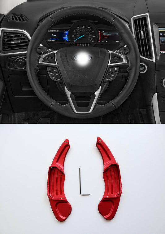 Red Metal Steering Paddle Shifter Extension for Compatible with Lincoln 2013-2017 Models