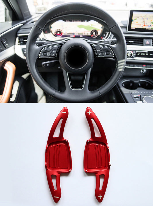 Pinalloy Aluminum Paddle Shift Extensions for Compatible with Automatic Audi A/S/Q Series TT TTS (Red)