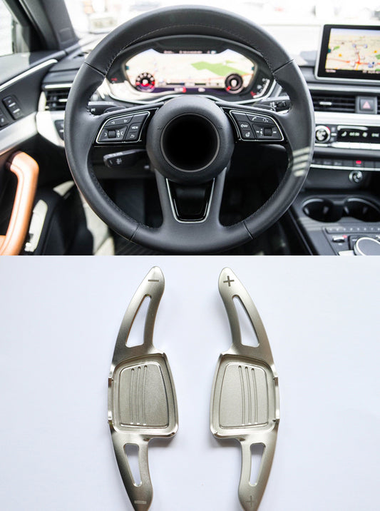 Pinalloy Aluminum Paddle Shift Extensions for Compatible with Automatic Audi A/S/Q Series TT TTS (Silver)