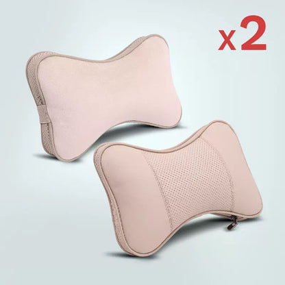 Pair of Genuine Leather Car Headrest Neck Pillows - Innovative Car Interior Accessories for Comfortable Seating