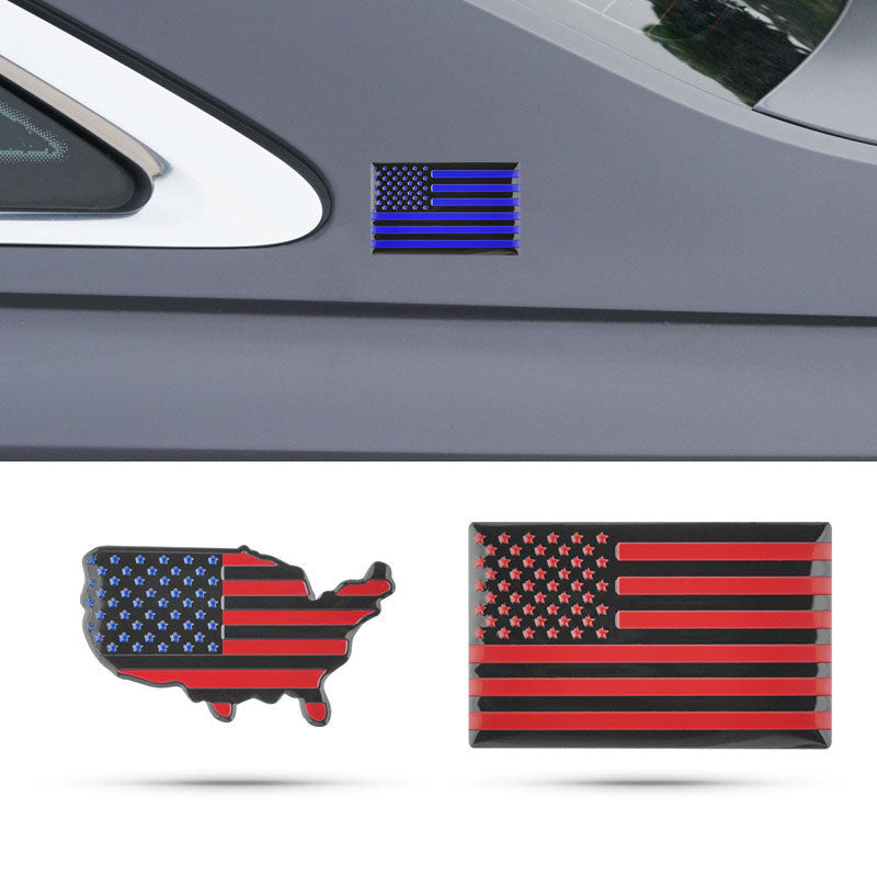 3D Raised American Flag Metal Car Emblem - Aluminum Sticker for Custom Car Decoration