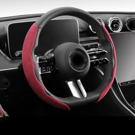 Synthetic Cashmere Suede Steering Wheel Cover for C260L, E300L, A200L, E-Class, GLE, GLB, and GLC300 Models