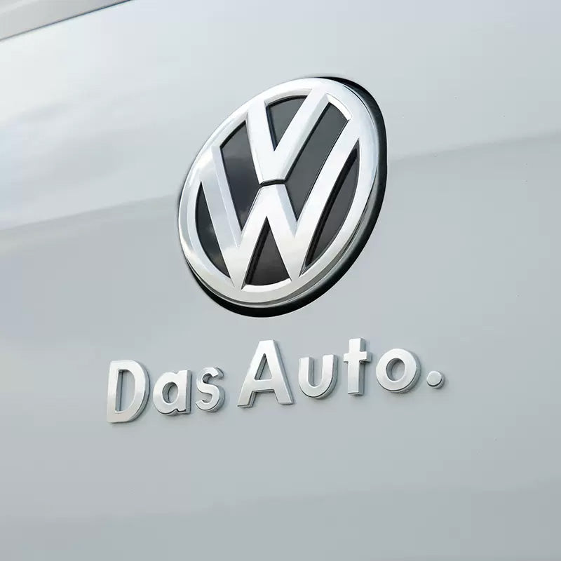 ABS Made Rear Silver Emblem Stickers with Das Auto. wording For VW M