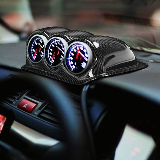 Real Carbon Fiber Triple Gauge Dashboard Trim for Mitsubishi Lancer EVO 7-9 Interior Modification Accessory