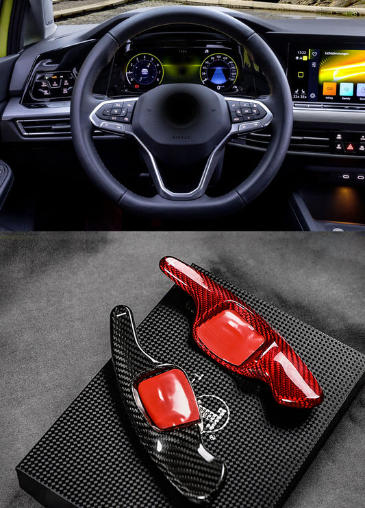 Real Carbon Fiber Paddle Shifter Extensions Compatible with MK8 Models (2021+)