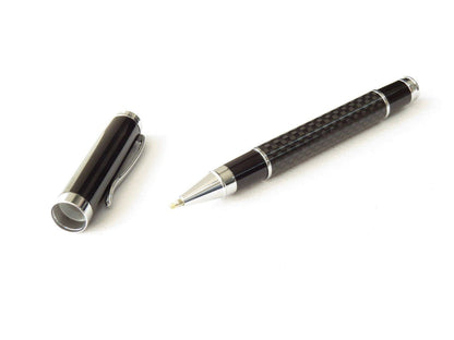 Deluxe Real Genuine Carbon Fiber Steel Black Ink Ball Pen - Pinalloy Online Auto Accessories Lightweight Car Kit 