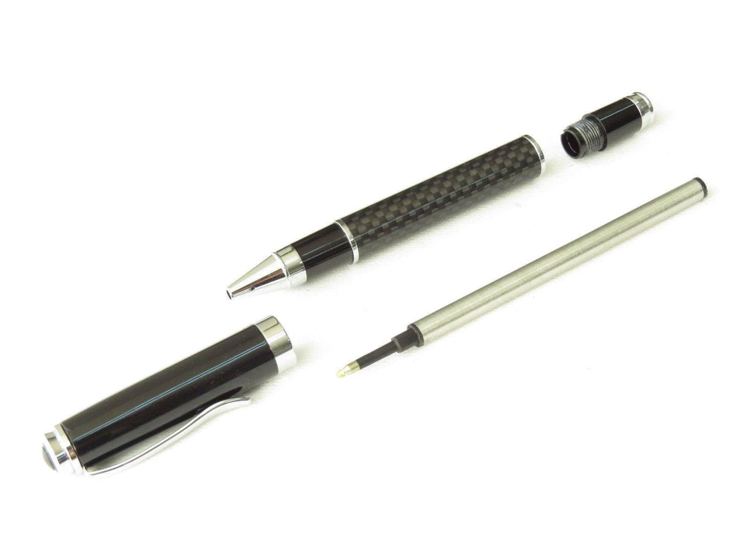 Deluxe Real Genuine Carbon Fiber Steel Black Ink Ball Pen - Pinalloy Online Auto Accessories Lightweight Car Kit 