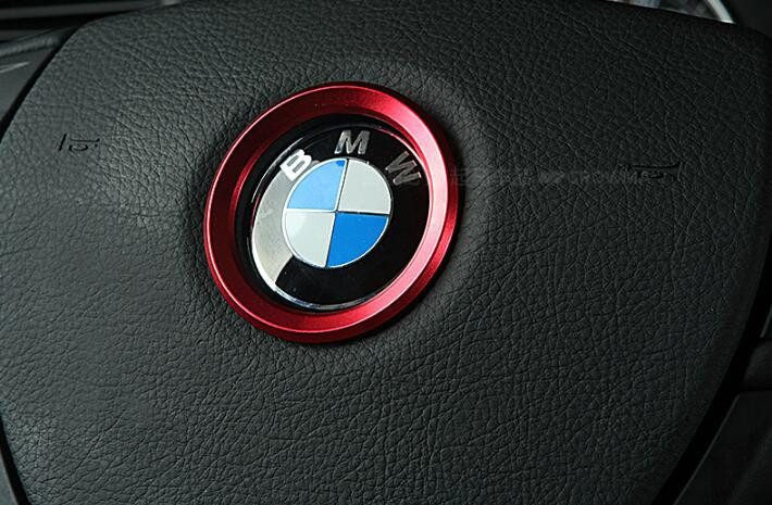 Aluminum Interior Metal Steering Wheel Ring Emblem Frame For BMW 3 Ser