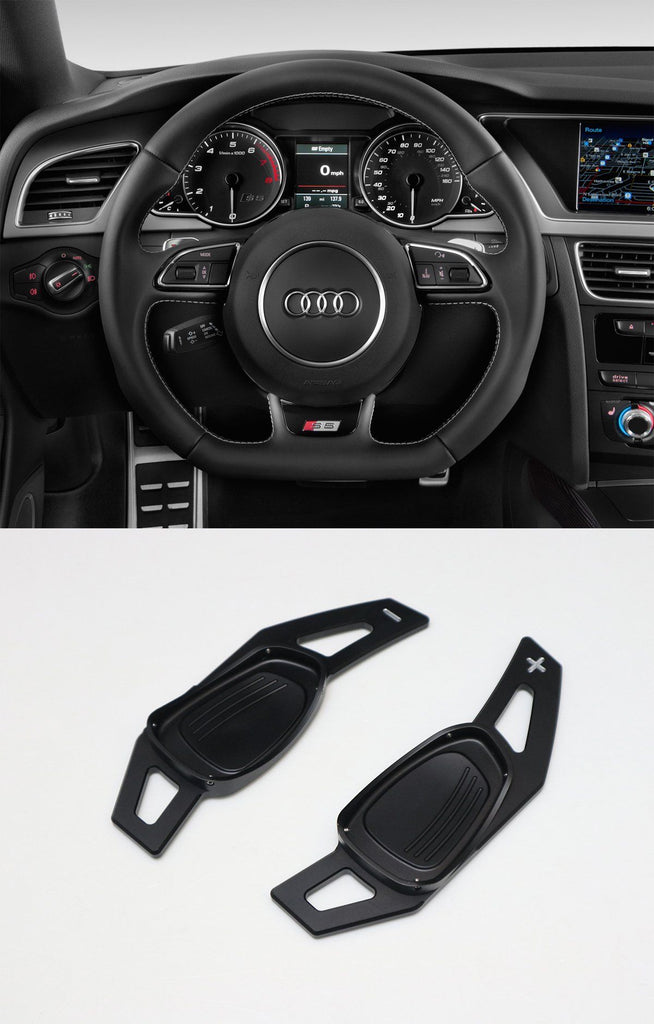 Pinalloy Black Metal Alloy Steering Paddle Shifter Extension for Audi