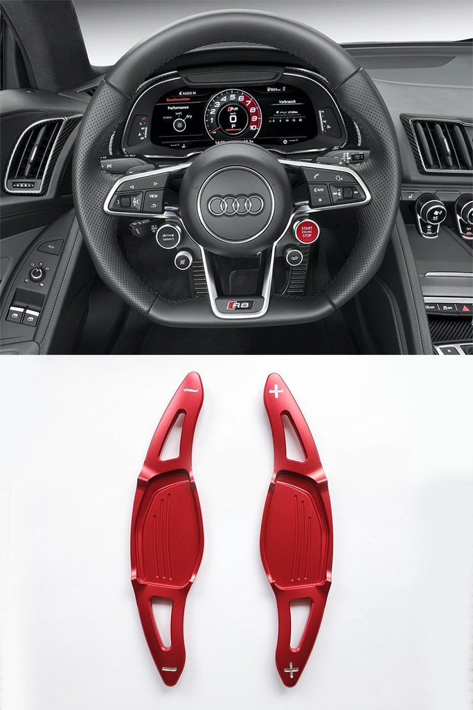 Par Paddle Shift Vermelho Volante Carro Audi Rs3 Rs4 Rs5