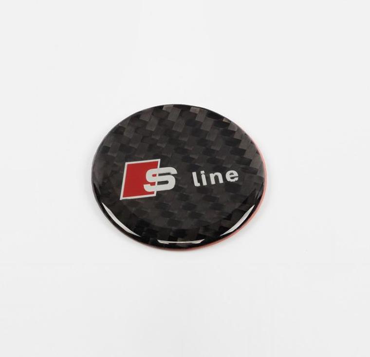 Carbon Sticker Center Knob Control Button Sline 3D Emblem Badge for AU