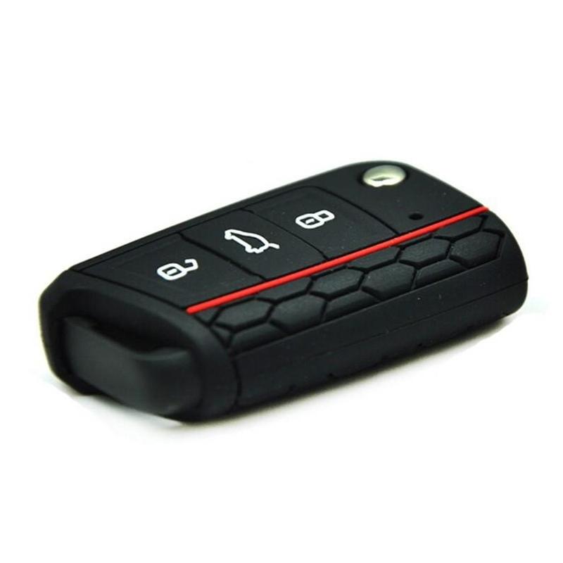  Yosemy VW Golf 7 Car Key Case Silicone Protective Cover for 3  Button Car Key Accessory 2 Pieces, Black+White : Automotive