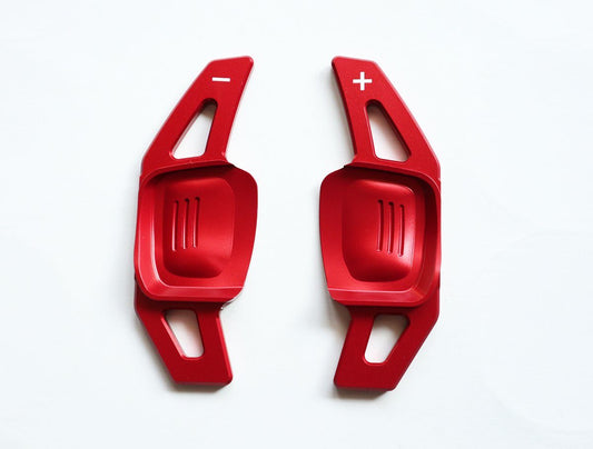 Pinalloy Red DSG Paddle Shifter Extension for Volkswagen VW Tiguan L Teramont PHIDEON C-TREK - Pinalloy Online Auto Accessories Lightweight Car Kit 