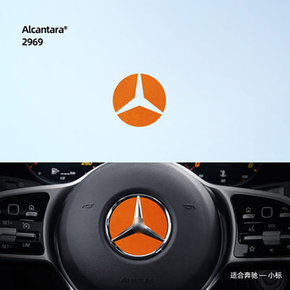 Pinalloy Alcantara Interior Steering Wheel Emblem Sticker For GLK GLE GLA CLA GLA Class