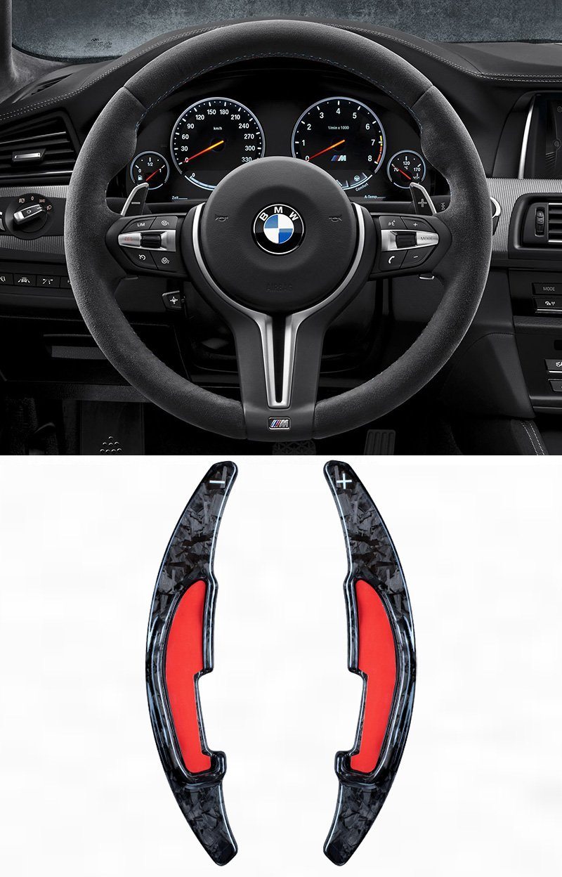 Real Forged Carbon Fiber Paddle Shifter Extension for M3, M4, M5, and M6 Models