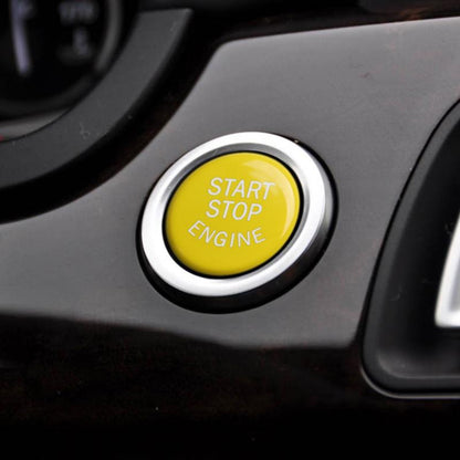 Yellow Switch and Starter Button Frame Cap Covers Modification Compatible with M3, M4, F80, F82, F83, X5M, and X6M