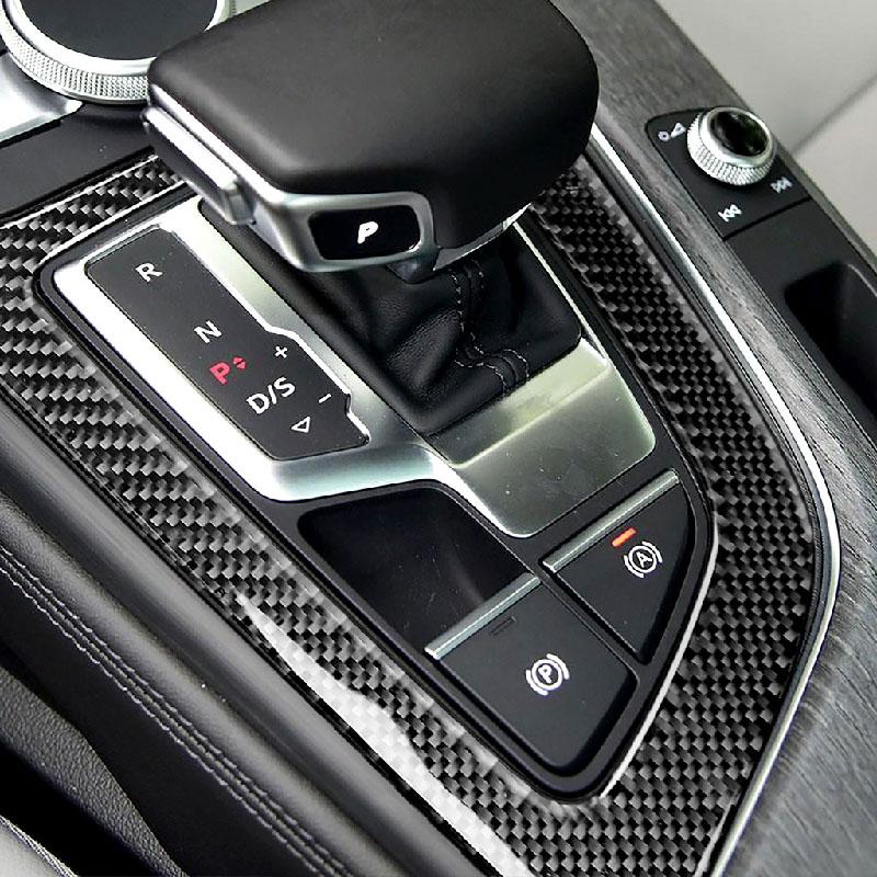 ABS Carbon Fiber Layer Gear Shift Knob Console Panel Cover For