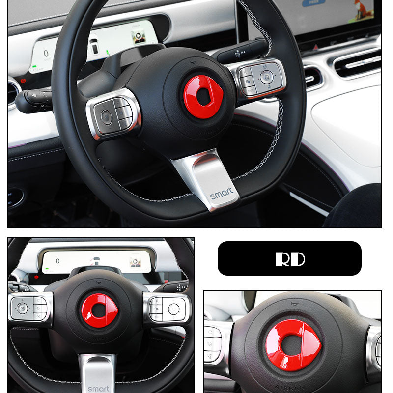 Pinalloy ABS Steering Wheel Center Emblem Sticker Cover For Smart 453
