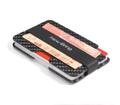 Real Carbon Fiber Anti-Theft Proficient Slim Card Holder Money Bill Clip - Pinalloy Online Auto Accessories Lightweight Car Kit 