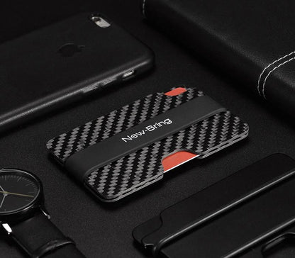 Real Carbon Fiber Anti-Theft Proficient Slim Card Holder Money Bill Clip - Pinalloy Online Auto Accessories Lightweight Car Kit 